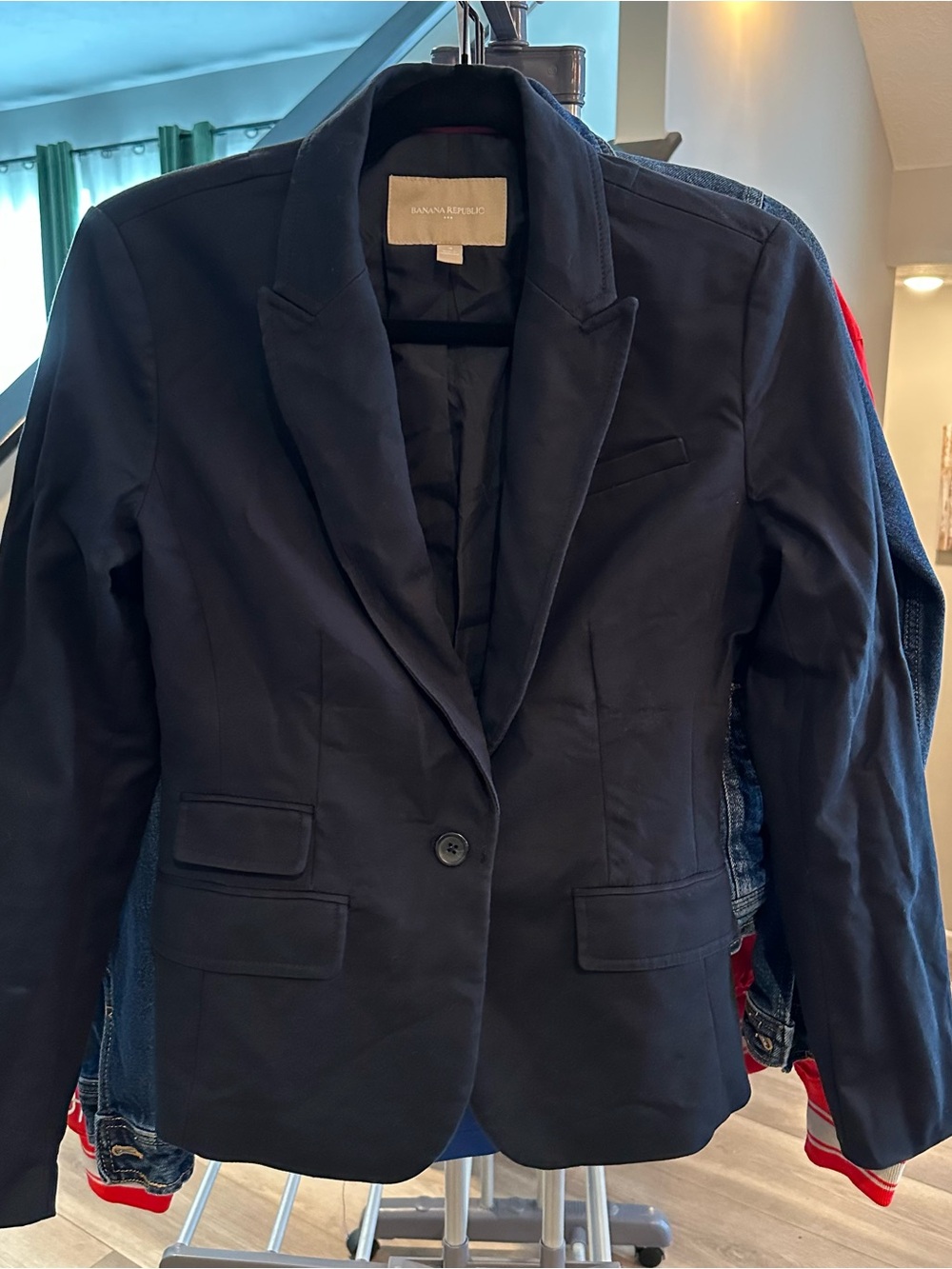 Banana Republic Women's Dark Navy Tailored Single-Button Blazer